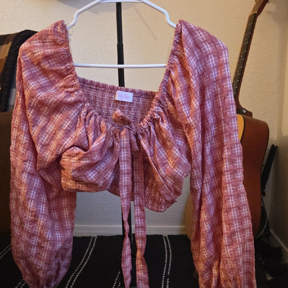 Plaid Pink Women's Top Pink Lily S